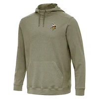 Men's Antigua Olive Minnesota Vikings Cloud Pullover Hoodie