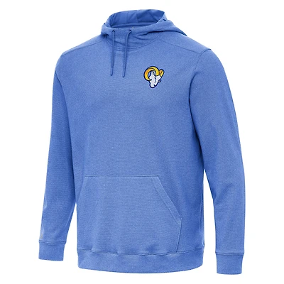 Men's Antigua Heather Royal Los Angeles Rams Cloud Pullover Hoodie
