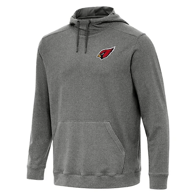 Men's Antigua Heather Black Arizona Cardinals Cloud Pullover Hoodie
