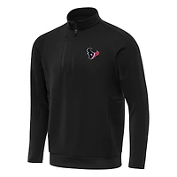 Men's Antigua Black Houston Texans Generation Quarter-Zip Pullover Top