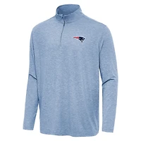 Men's Antigua  Heather Royal New England Patriots Hunk Quarter-Zip Jacket