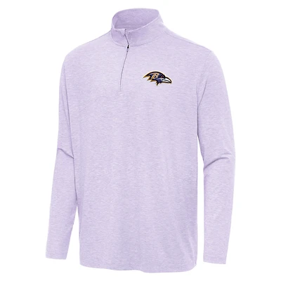 Men's Antigua  Lavender Baltimore Ravens Hunk Quarter-Zip Jacket