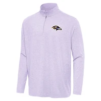Men's Antigua  Lavender Baltimore Ravens Hunk Quarter-Zip Jacket