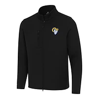 Men's Antigua Black Los Angeles Rams Objection Full-Zip Jacket