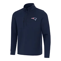 Men's Antigua Navy New England Patriots Insider Quarter-Zip Pullover Top