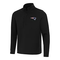 Men's Antigua Black New England Patriots Insider Quarter-Zip Pullover Top
