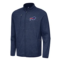 Men's Antigua Heather Navy Buffalo Bills  Hold-Up Tri-Blend Full-Zip Jacket