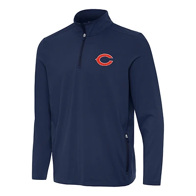 Men's Antigua  Navy Chicago Bears Perilous Quarter-Zip Pullover Top