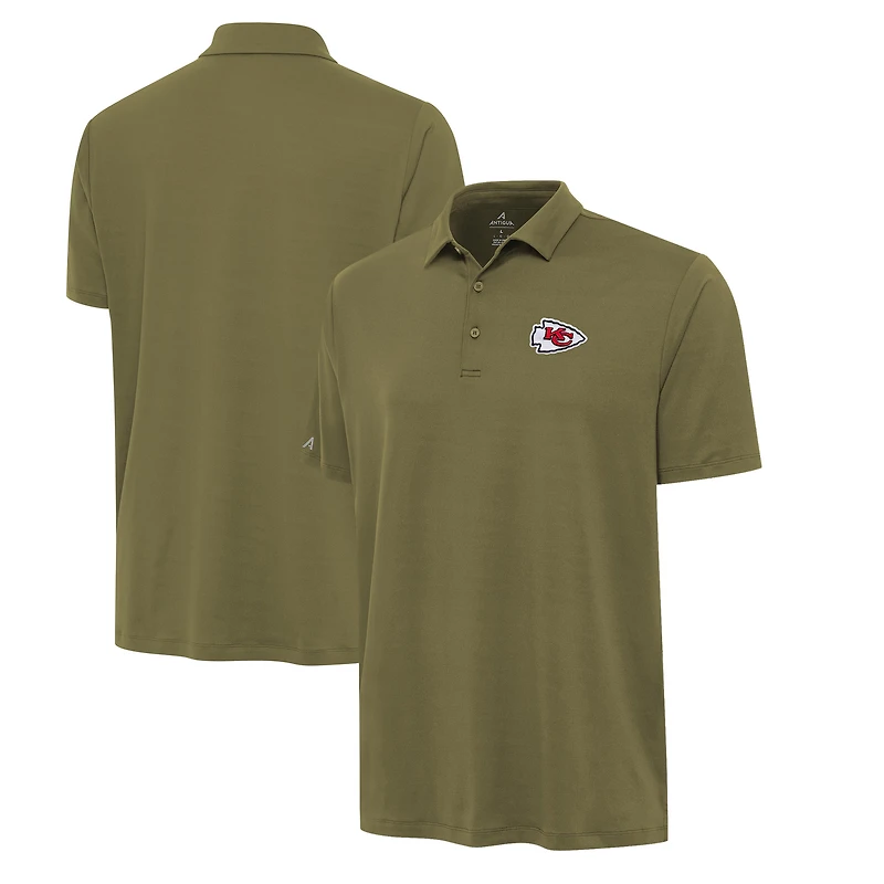 Men's Antigua Olive Kansas City Chiefs Reprocess Polo