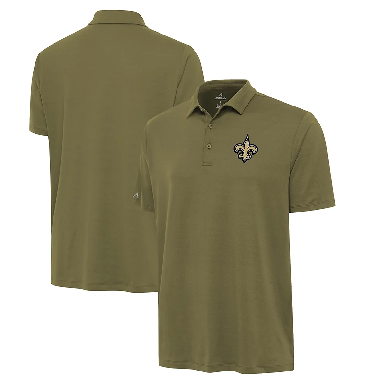 Men's Antigua  Olive New Orleans Saints Reprocess Polo