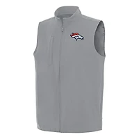 Men's Antigua  Gray Denver Broncos Regard Full-Zip Vest