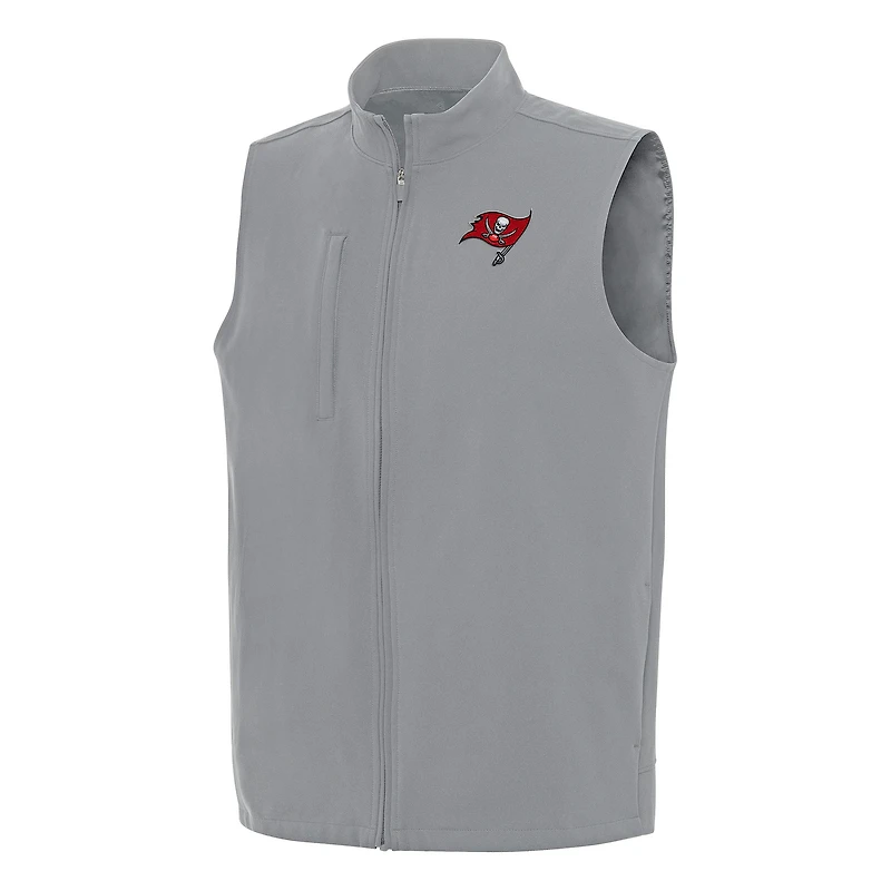 Men's Antigua  Gray Tampa Bay Buccaneers Regard Full-Zip Vest