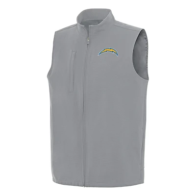 Men's Antigua  Gray Los Angeles Chargers Regard Full-Zip Vest