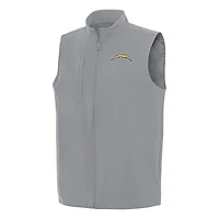 Men's Antigua  Gray Los Angeles Chargers Regard Full-Zip Vest