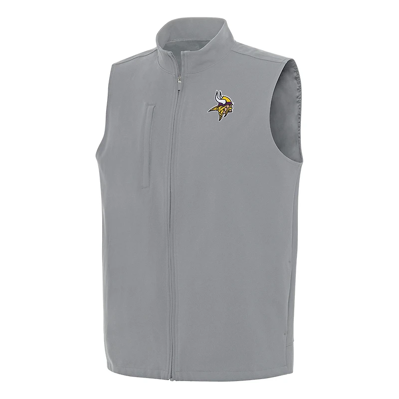 Men's Antigua  Gray Minnesota Vikings Regard Full-Zip Vest