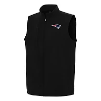 Men's Antigua  Black New England Patriots Regard Full-Zip Vest