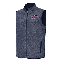 Men's Antigua  Heather Navy Buffalo Bills Fortune Full-Zip Vest