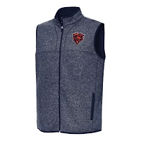 Men's Antigua  Heather Navy Chicago Bears Fortune Full-Zip Vest