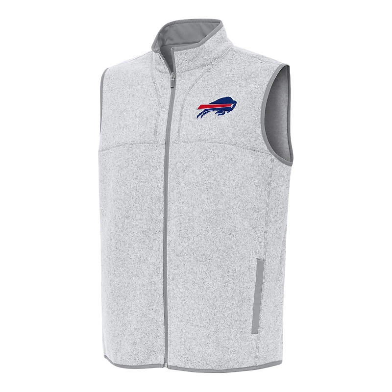Men's Antigua  Heather Gray Buffalo Bills Fortune Full-Zip Vest