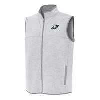 Men's Antigua  Heather Gray Philadelphia Eagles Fortune Full-Zip Vest