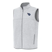 Men's Antigua  Heather Gray Tennessee Titans Fortune Full-Zip Vest
