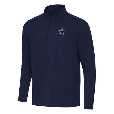 Men's Antigua Navy Dallas Cowboys Intent Quarter-Zip Pullover Top
