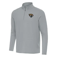 Men's Antigua Gray Jacksonville Jaguars Intent Quarter-Zip Pullover Top