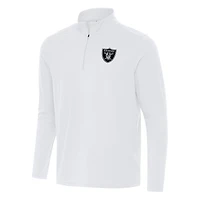Men's Antigua White Las Vegas Raiders Intent Quarter-Zip Pullover Top