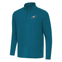 Men's Antigua Midnight Green Philadelphia Eagles Intent Quarter-Zip Pullover Top