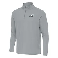 Men's Antigua Gray Philadelphia Eagles Intent Quarter-Zip Pullover Top
