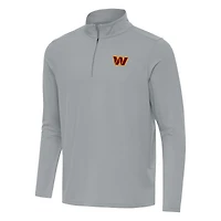 Men's Antigua Gray Washington Commanders Intent Quarter-Zip Pullover Top