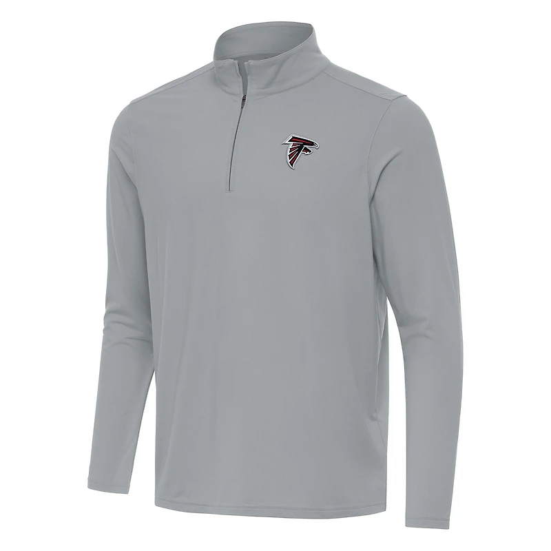Men's Antigua Gray Atlanta Falcons Intent Quarter-Zip Pullover Top