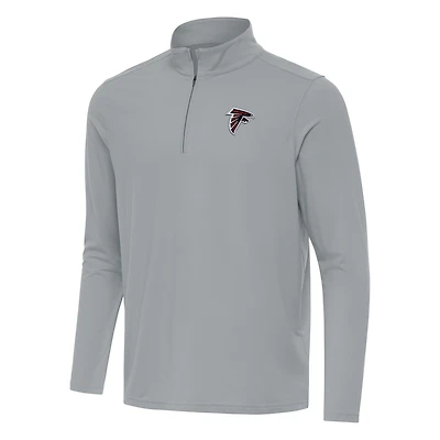 Men's Antigua Gray Atlanta Falcons Intent Quarter-Zip Pullover Top