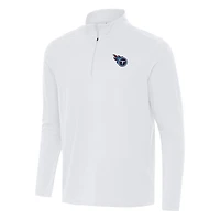 Men's Antigua White Tennessee Titans Intent Quarter-Zip Pullover Top