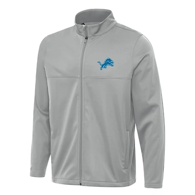 Men's Antigua Gray Detroit Lions  Links 2 Full-Zip Golf Jacket