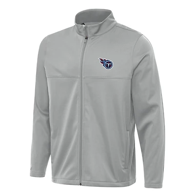 Men's Antigua Gray Tennessee Titans  Links 2 Full-Zip Golf Jacket