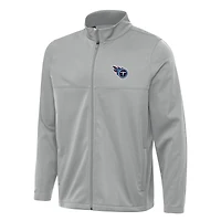 Men's Antigua Gray Tennessee Titans  Links 2 Full-Zip Golf Jacket