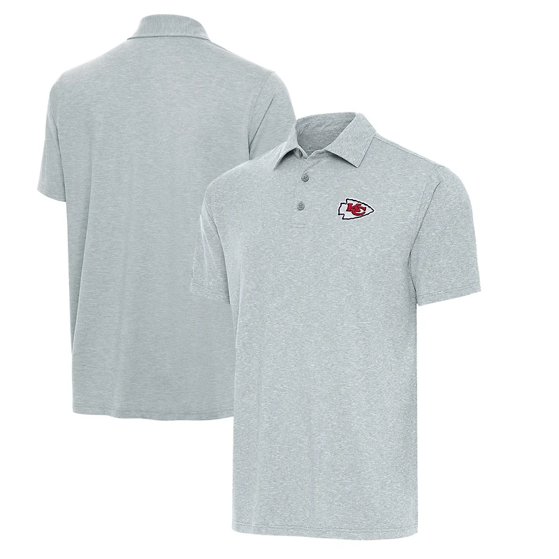 Men's Antigua Heather Gray Kansas City Chiefs  Big & Tall Par 3 Polo