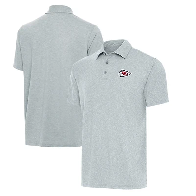 Men's Antigua Heather Gray Kansas City Chiefs  Big & Tall Par 3 Polo