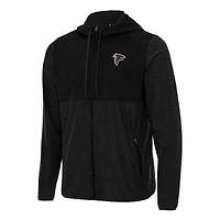Men's Antigua Black/Charcoal Atlanta Falcons  Sway Full-Zip Hoodie