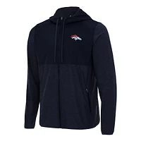 Men's Antigua Navy Denver Broncos  Sway Full-Zip Hoodie