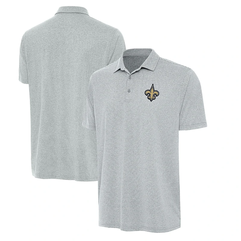 Men's Antigua Heather Gray New Orleans Saints  Scheme Polo