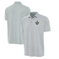 Men's Antigua Heather Gray New Orleans Saints  Scheme Polo