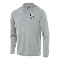Men's Antigua Heather Gray Indianapolis Colts  Tidy Quarter-Zip Pullover Hoodie