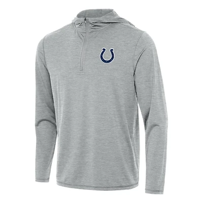 Men's Antigua Heather Gray Indianapolis Colts  Tidy Quarter-Zip Pullover Hoodie