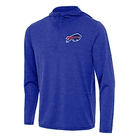 Men's Antigua Heather Royal Buffalo Bills  Tidy Quarter-Zip Pullover Hoodie