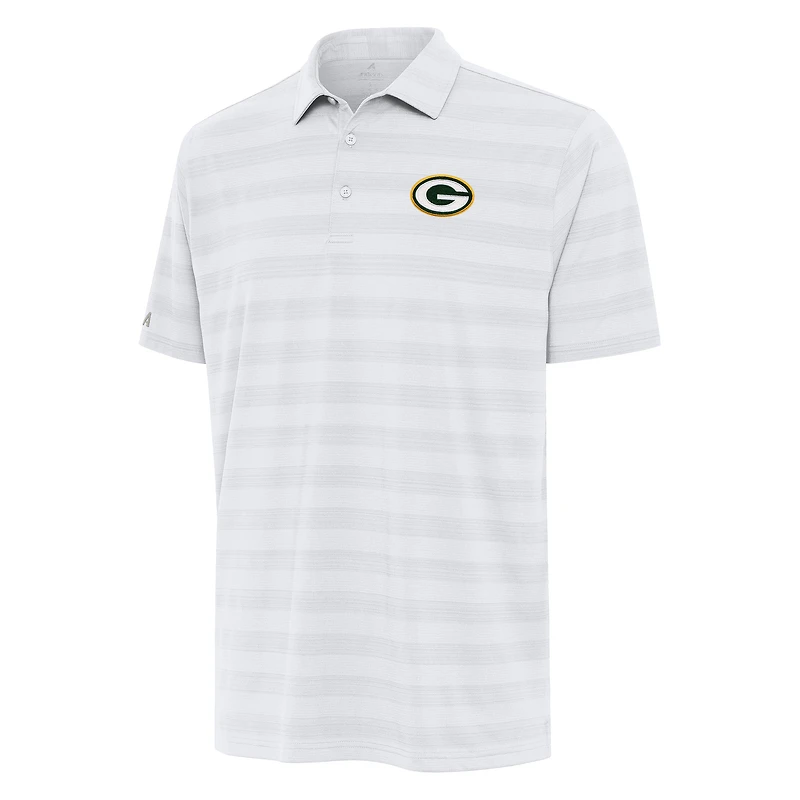 Men's Antigua White Green Bay Packers Tunnel Polo