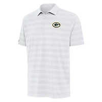 Men's Antigua White Green Bay Packers  Tunnel Polo