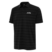 Men's Antigua Black New York Jets  Tunnel Polo