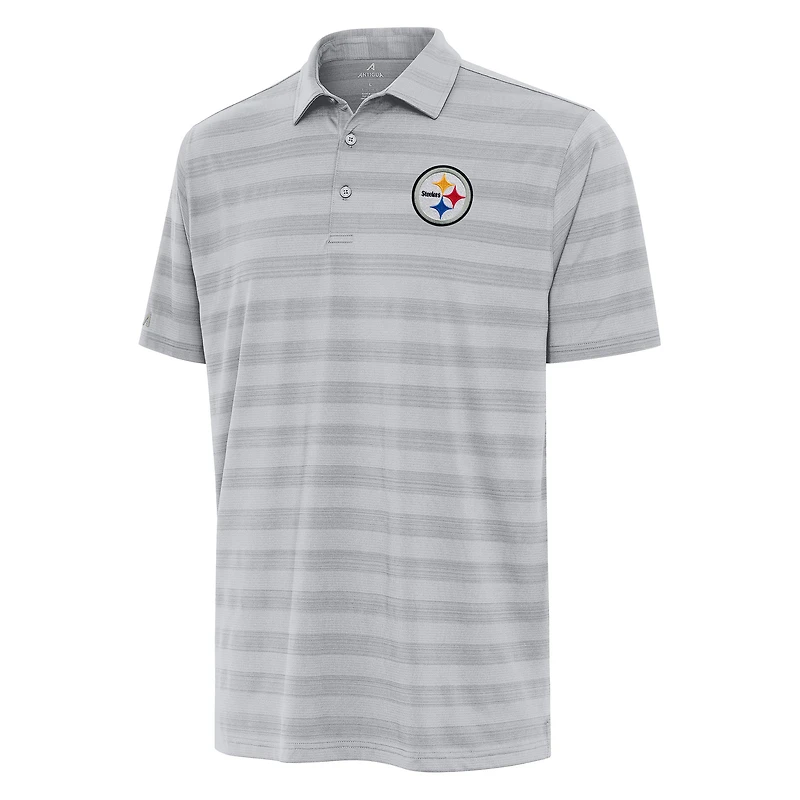 Men's Antigua Gray Pittsburgh Steelers Tunnel Polo